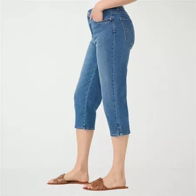 Gloria Vanderbilt Amanda Womens High Rise Stretch Fabric Capri Jean In Blue