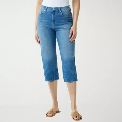 Gloria Vanderbilt Amanda Womens High Rise Stretch Fabric Capri Jean In Blue