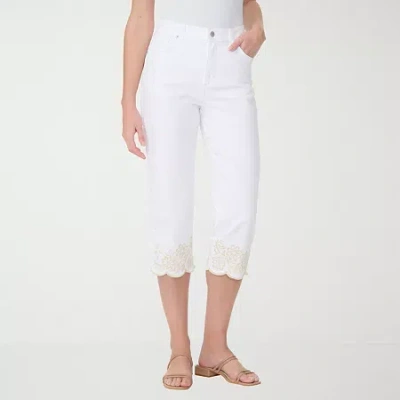 Gloria Vanderbilt Amanda Womens High Rise Stretch Fabric Capri Jean In White