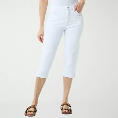 Gloria Vanderbilt Amanda Womens High Rise Stretch Fabric Capri Jean In White
