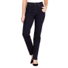 Gloria Vanderbilt Amanda Womens High Rise Stretch Fabric Straight Leg Regular Fit Jean In Black