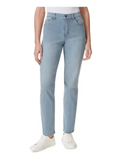 GLORIA VANDERBILT AMANDA WOMENS LIGHT WASH HIGH-WAIST TAPERED LEG JEANS