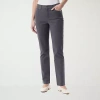 Gloria Vanderbilt Amanda Womens Mid Rise Straight Leg Regular Fit Jean In Gray
