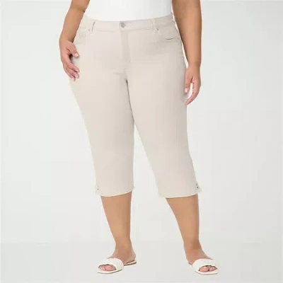 Gloria Vanderbilt Amanda Womens Plus Capri Jean In Neutral
