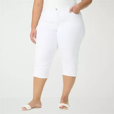 Gloria Vanderbilt Amanda Womens Plus Capri Jean In White