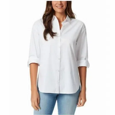 Gloria Vanderbilt Amanda Woven Shirt In Vintage White