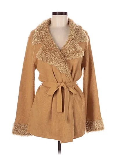 Pre-owned Gloria Vanderbilt Cardigan Sweater In Tan
