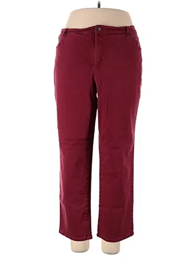 Pre-owned Gloria Vanderbilt Casual Pants In Burgundy