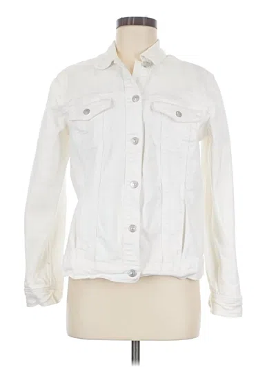 Pre-owned Gloria Vanderbilt Denim Jacket In White
