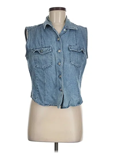 Pre-owned Gloria Vanderbilt Denim Vest In Blue