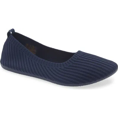 Gloria Vanderbilt Jasmine Ribbed Knit Flat In Blue
