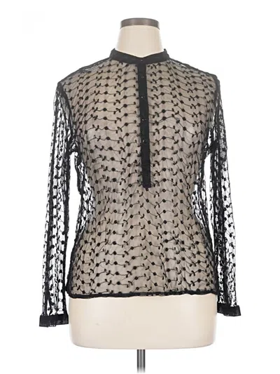 Pre-owned Gloria Vanderbilt Long Sleeve Blouse In Black