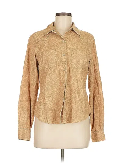 Pre-owned Gloria Vanderbilt Long Sleeve Blouse In Brown