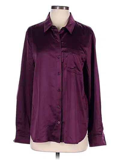 Pre-owned Gloria Vanderbilt Long Sleeve Blouse In Burgundy