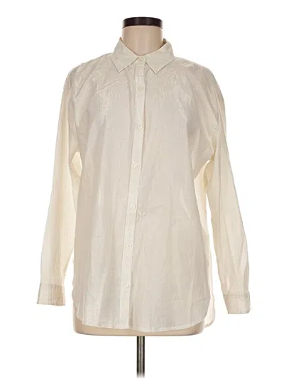 Pre-owned Gloria Vanderbilt Long Sleeve Blouse In Ivory