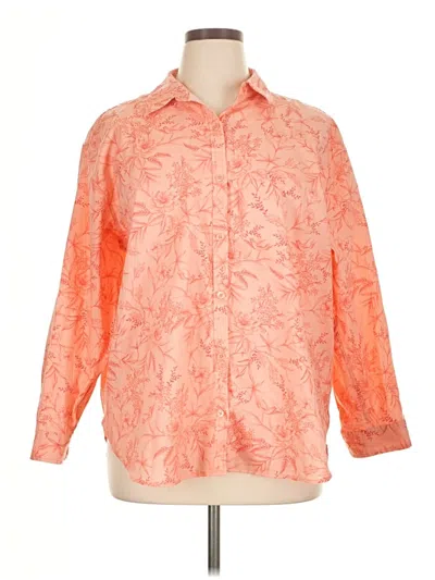 Pre-owned Gloria Vanderbilt Long Sleeve Blouse In Orange