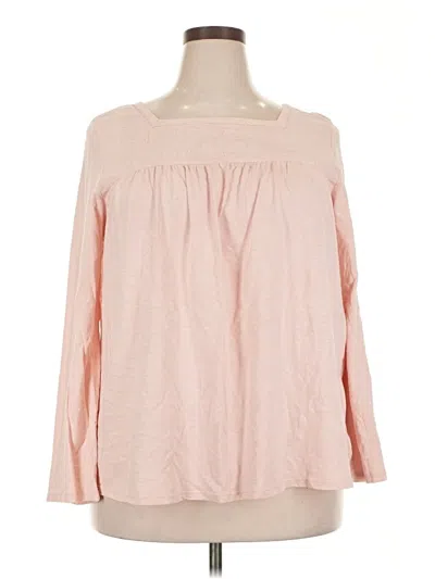 Pre-owned Gloria Vanderbilt Long Sleeve Blouse In Pink
