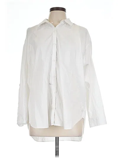 Pre-owned Gloria Vanderbilt Long Sleeve Blouse In White