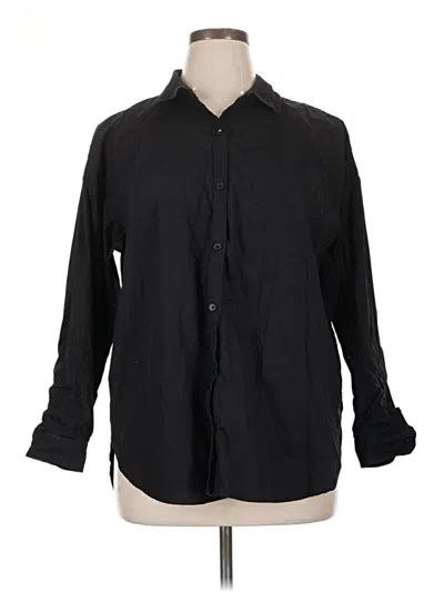 Pre-owned Gloria Vanderbilt Long Sleeve Button Down Shirt In Black