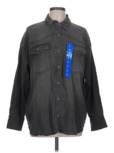 Gloria Vanderbilt Long Sleeve Button Down Shirt In Black