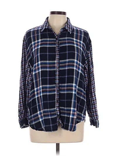Pre-owned Gloria Vanderbilt Long Sleeve Button Down Shirt In Blue