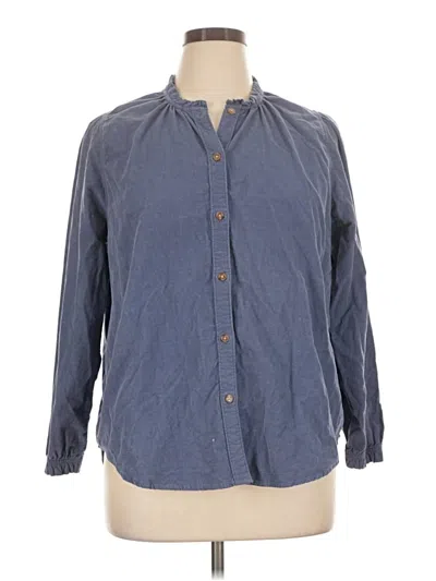 Pre-owned Gloria Vanderbilt Long Sleeve Button Down Shirt In Blue