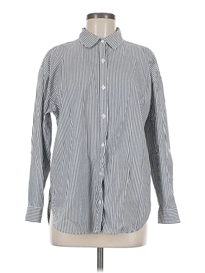 Pre-owned Gloria Vanderbilt Long Sleeve Button Down Shirt In Gray