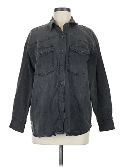 Pre-owned Gloria Vanderbilt Long Sleeve Button Down Shirt In Gray