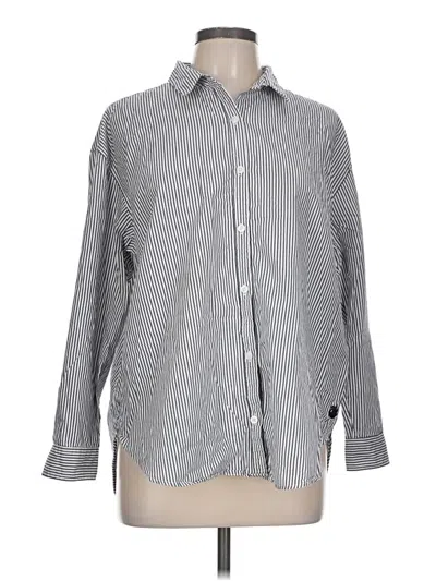 Pre-owned Gloria Vanderbilt Long Sleeve Button Down Shirt In Gray