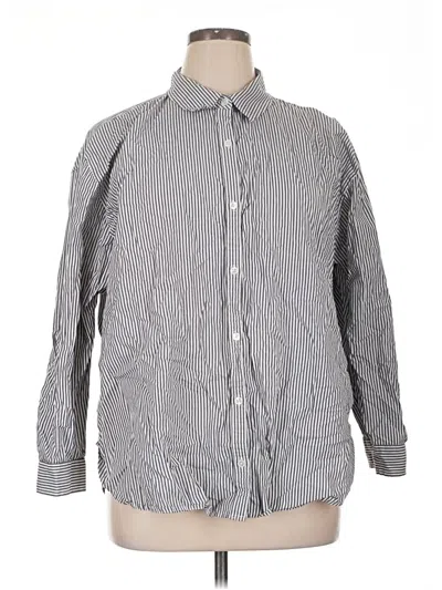 Pre-owned Gloria Vanderbilt Long Sleeve Button Down Shirt In Gray