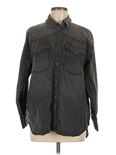 Pre-owned Gloria Vanderbilt Long Sleeve Button Down Shirt In Gray