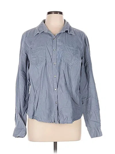 Pre-owned Gloria Vanderbilt Long Sleeve Button Down Shirt In Gray