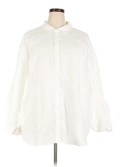 Pre-owned Gloria Vanderbilt Long Sleeve Button Down Shirt In Ivory