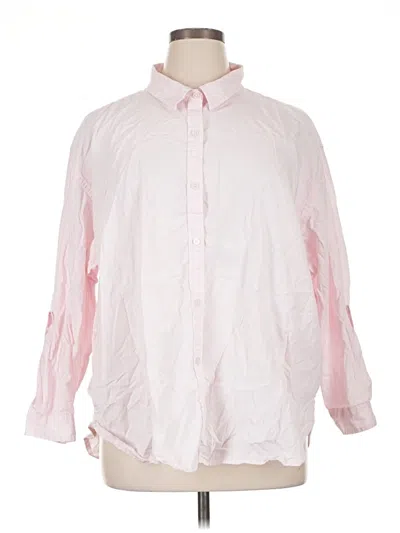 Pre-owned Gloria Vanderbilt Long Sleeve Button Down Shirt In Pink