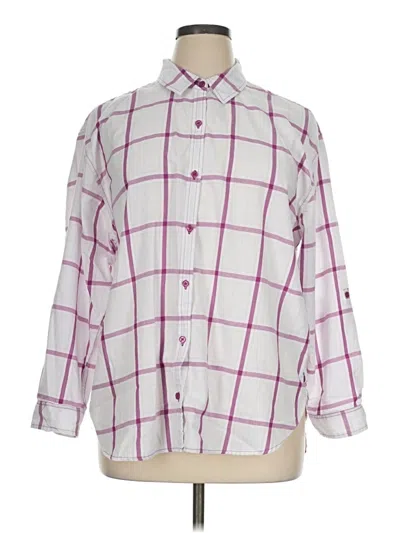 Pre-owned Gloria Vanderbilt Long Sleeve Button Down Shirt In Purple