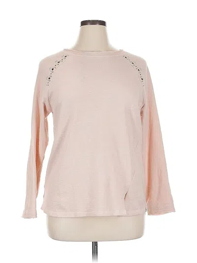 Pre-owned Gloria Vanderbilt Long Sleeve Top Orange Crew Neck Tops