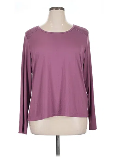 Pre-owned Gloria Vanderbilt Long Sleeve Top Purple Boatneck Tops