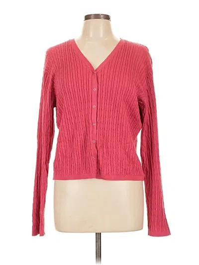 Pre-owned Gloria Vanderbilt Long Sleeve Top Red Plunge Neckline Tops