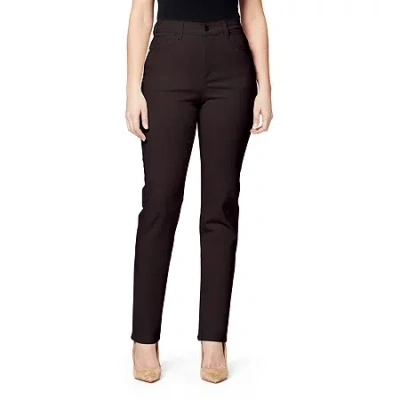 Gloria Vanderbilt Misses Long High Rise Straight Leg Jean In Brown