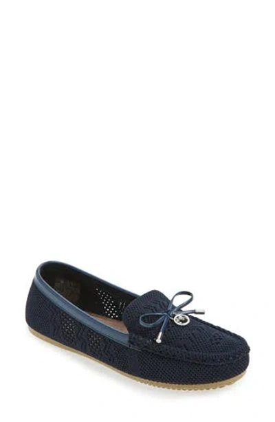 Gloria Vanderbilt Open Knit Bow Loafer In Blue