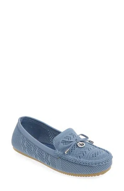 Gloria Vanderbilt Open Knit Bow Loafer In Blue