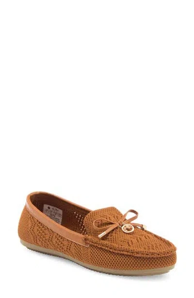 Gloria Vanderbilt Open Knit Bow Loafer In Brown