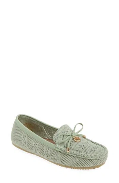 Gloria Vanderbilt Open Knit Bow Loafer In Green