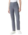 Gloria Vanderbilt Petites Amanda Womens Classic Rise Medium Wash Tapered Leg Jeans In Grey Dusk