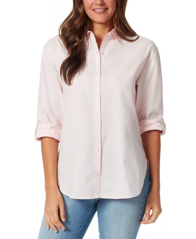 GLORIA VANDERBILT PETITE AMANDA COTTON BUTTON-FRONT SHIRT
