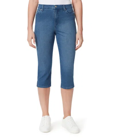 Gloria Vanderbilt Petite Amanda High Rise Five Pocket Capri Jeans In Blue