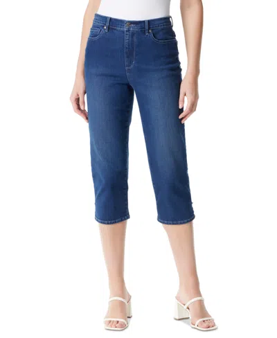 Gloria Vanderbilt Petite Amanda High Rise Straight-leg Capri Jeans In Metzen