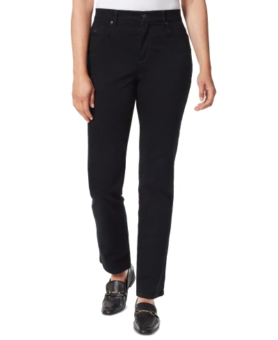 Gloria Vanderbilt Petite Amanda High Rise Straight-leg Jeans, Petite & Petite Short In Black