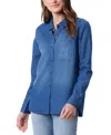Gloria Vanderbilt Women's Larissa Embellished Button Shirt In Kassel Wash