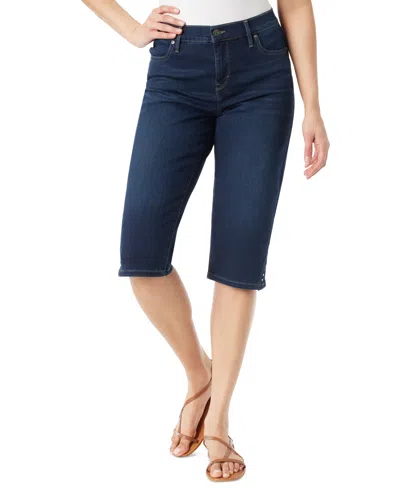Gloria Vanderbilt 46 Womens Denim Slimming Capri Jeans In Hewlett Wash